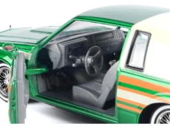 1987 Buick Regal 3.8 SFI Turbo Green Metallic Cream with Graphics Get Low Series 1/24 Diecast Model Car Motormax 79023