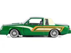 1987 Buick Regal 3.8 SFI Turbo Green Metallic Cream with Graphics Get Low Series 1/24 Diecast Model Car Motormax 79023