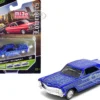 1965 Buick Riviera Candy Blue with Graphics "Lowriders" "Maisto Design" Series 1/64 Diecast Model Car by Maisto