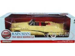 1949 Buick Roadmaster Convertible Charlie Babbitt's Yellow Red Interior Rain Man 1988 Movie 1/18 Diecast Model Car Greenlight 13616