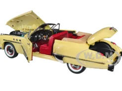 1949 Buick Roadmaster Convertible Charlie Babbitt's Yellow Red Interior Rain Man 1988 Movie 1/18 Diecast Model Car Greenlight 13616