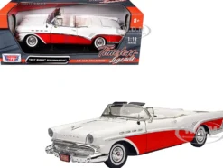 1957 Buick Roadmaster Convertible Red 1/18 Diecast Model Car Motormax 73152