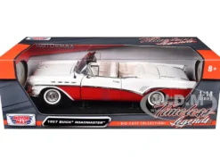 1957 Buick Roadmaster Convertible Red 1/18 Diecast Model Car Motormax 73152