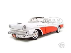 1957 Buick Roadmaster Convertible Red 1/18 Diecast Model Car Motormax 73152