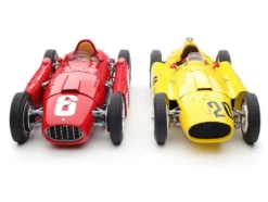 Bundle 2 Cars 1956 Ferrari D50 #20 Andre Pilette 6th Place Grand Prix Belgium Yellow 1955 Ferrari Lancia D50 #6 Alberto Ascari Winner Grand Prix Turin Italy Red Limited Edition 1000 pieces Worldwide 1/18 Diecast Model Cars CMC 184