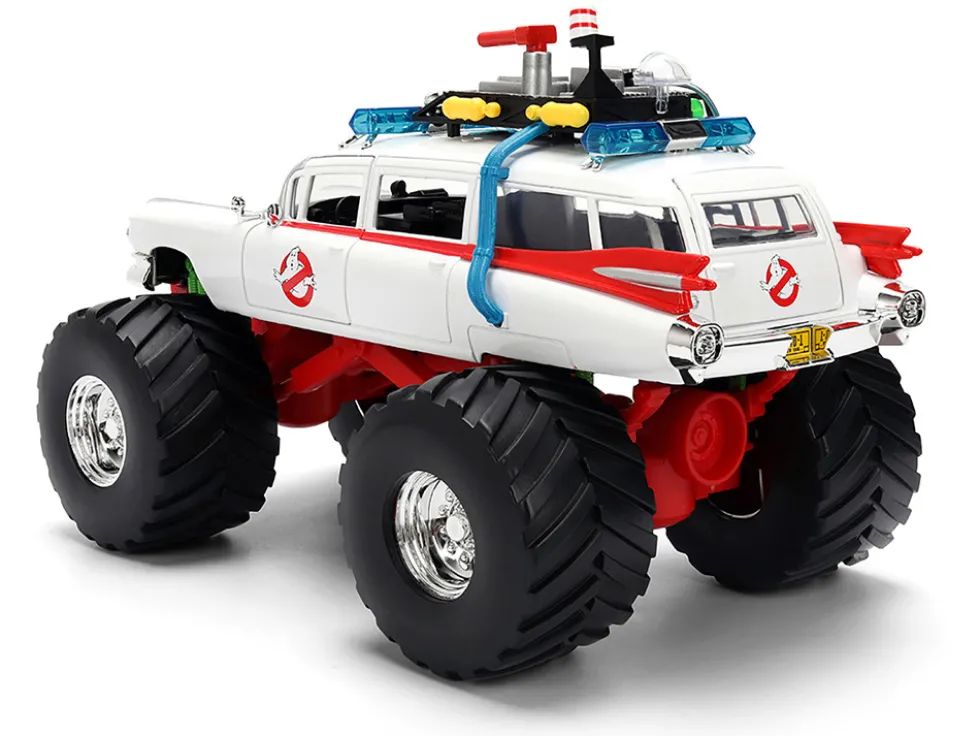 1959 Cadillac Ambulance Ecto-1 "Ghostbusters" (1984) Movie Monster Truck Version "Hollywood Rides" Series 1/24 Diecast Model Car by Jada