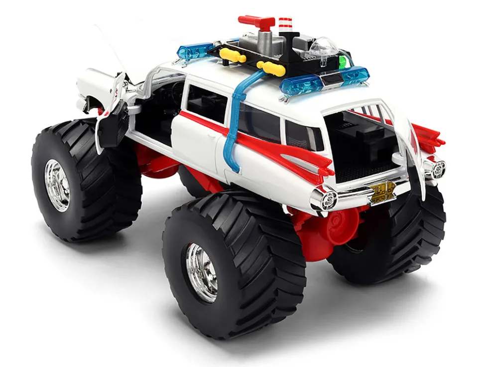 1959 Cadillac Ambulance Ecto-1 "Ghostbusters" (1984) Movie Monster Truck Version "Hollywood Rides" Series 1/24 Diecast Model Car by Jada