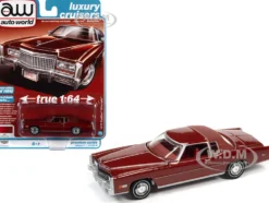 1975 Cadillac Eldorado Firethorn Red Metallic with Rear Section Roof Matt Dark Red Luxury Cruisers Limited Edition 14910 pieces Worldwide 1/64 Diecast Model Car Auto World 64352-AWSP098B