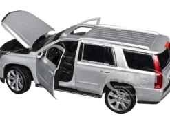 2017 Cadillac Escalade with Sunroof Silver Metallic 1/24-1/27 Diecast Model Car by Welly
