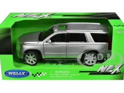 2017 Cadillac Escalade with Sunroof Silver Metallic 1/24-1/27 Diecast Model Car by Welly