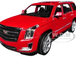 2017 Cadillac Escalade with Sunroof Red Metallic 1/24-1/27 Diecast Model Car by Welly
