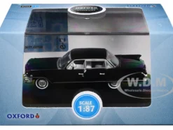 1961 Cadillac Sedan DeVille Ebony Black with White Interior 1/87 (HO) Scale Diecast Model Car by Oxford Diecast