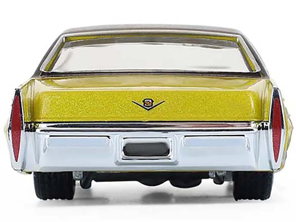 1971 Cadillac Sedan Deville Lowrider Gold Metallic with Black Top "California Lowriders" Series 7 1/64 Diecast Model Car by Greenlight