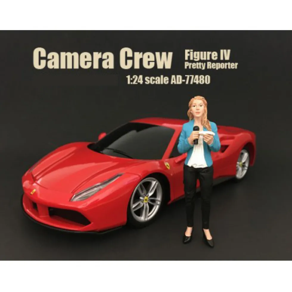 Camera Crew Figure IV "Pretty Reporter" For 1:24 Scale Models American Diorama 77480