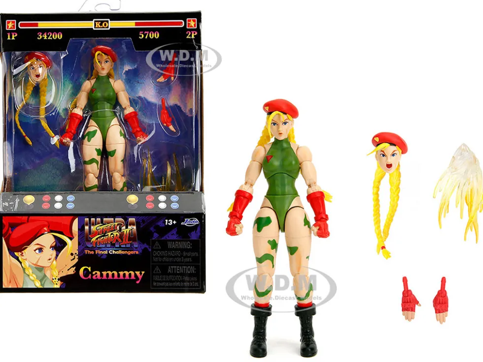 Cammy 6" Moveable Figure with Accessories and Alternate Head and Hands "Ultra Street Fighter II: The Final Challengers" (2017) Video Game Model by Jada