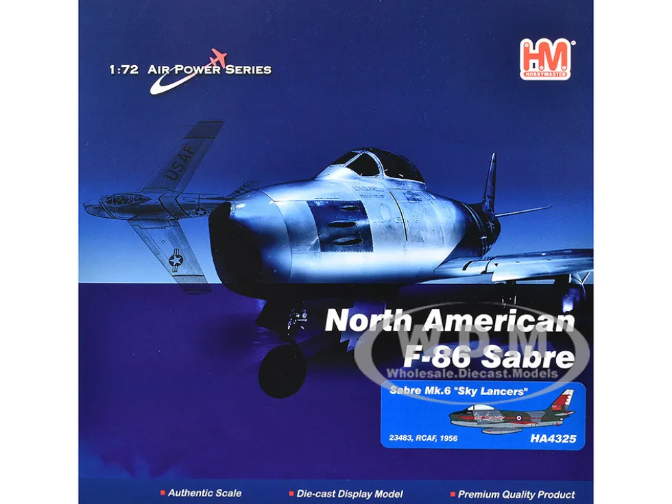 Canadair Sabre Mk.6 Fighter Aircraft "Sky Lancers" (1956) Royal Canadian Air Force "Air Power Series" 1/72 Diecast Model by Hobby Master