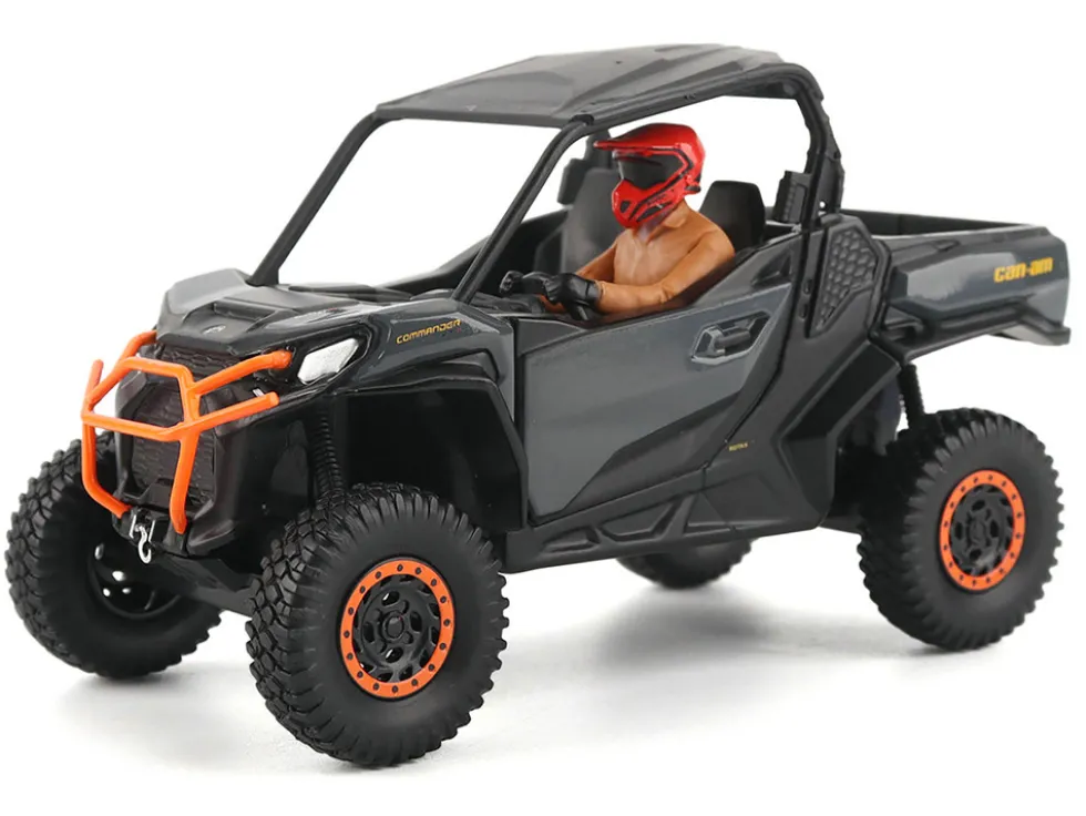 Can-Am Commander XT-P 1000R Gray and Orange with Driver Figure 1/32 Diecast Model by BRP Models
