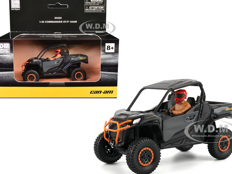 Can-Am Commander XT-P 1000R Gray and Orange with Driver Figure 1/32 Diecast Model by BRP Models