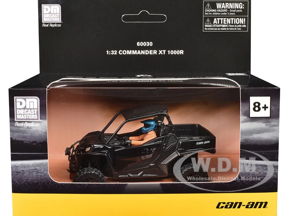 Can-Am Commander XT 1000R Matt Black with Driver Figure 1/32 Diecast Model by BRP Models