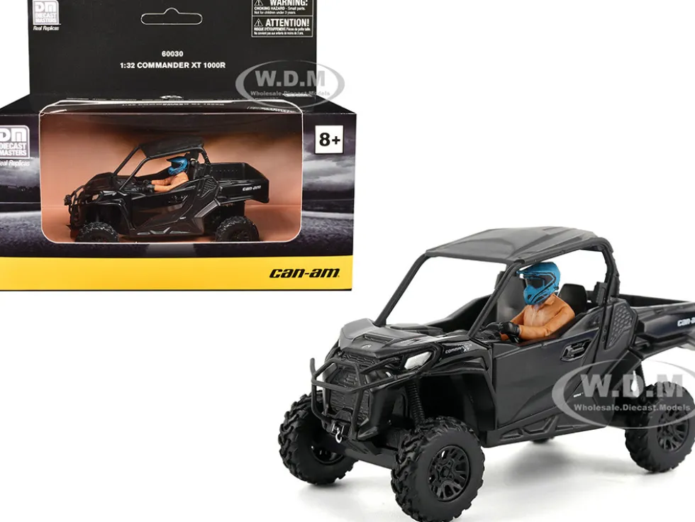 Can-Am Commander XT 1000R Matt Black with Driver Figure 1/32 Diecast Model by BRP Models