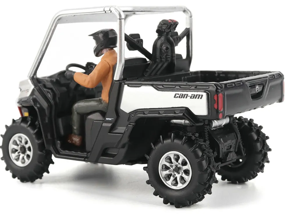 Can-Am Defender XMR Silver Metallic and Black with Driver Figure 1/32 Diecast Model by BRP Models