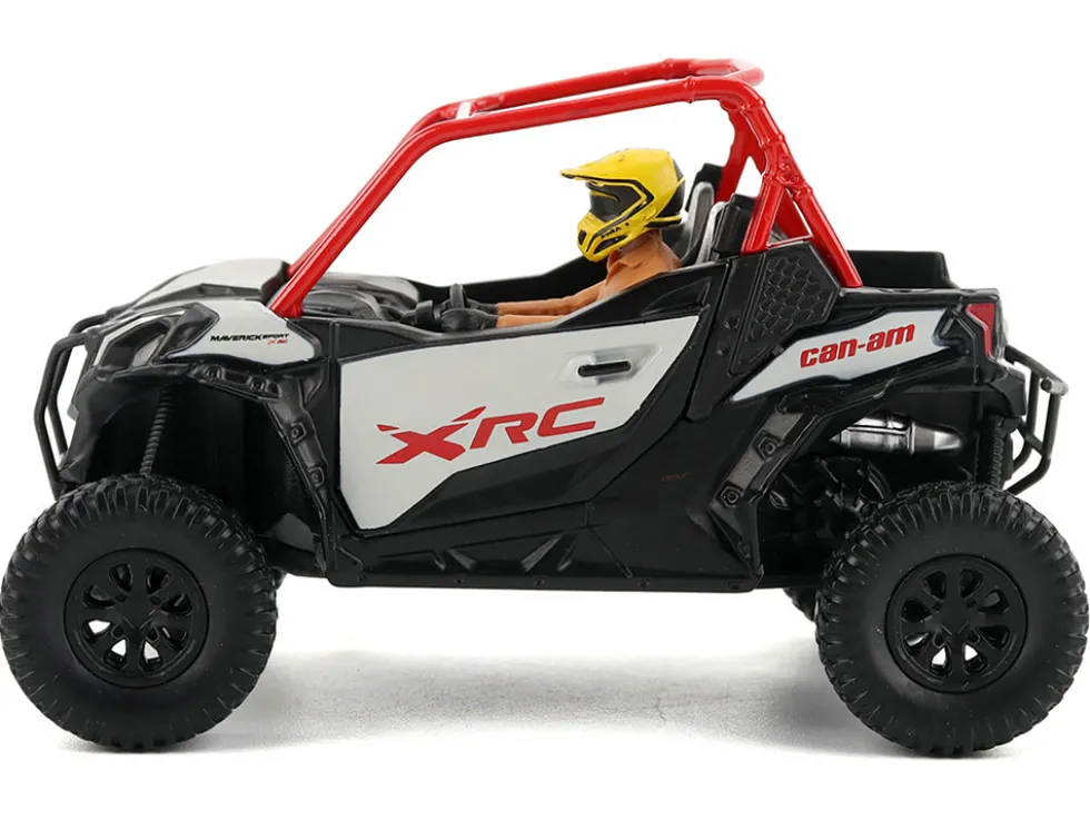 Can-Am Maverick Sport XRC 1000R Red and Gray with Driver Figure 1/32 Diecast Model by BRP Models