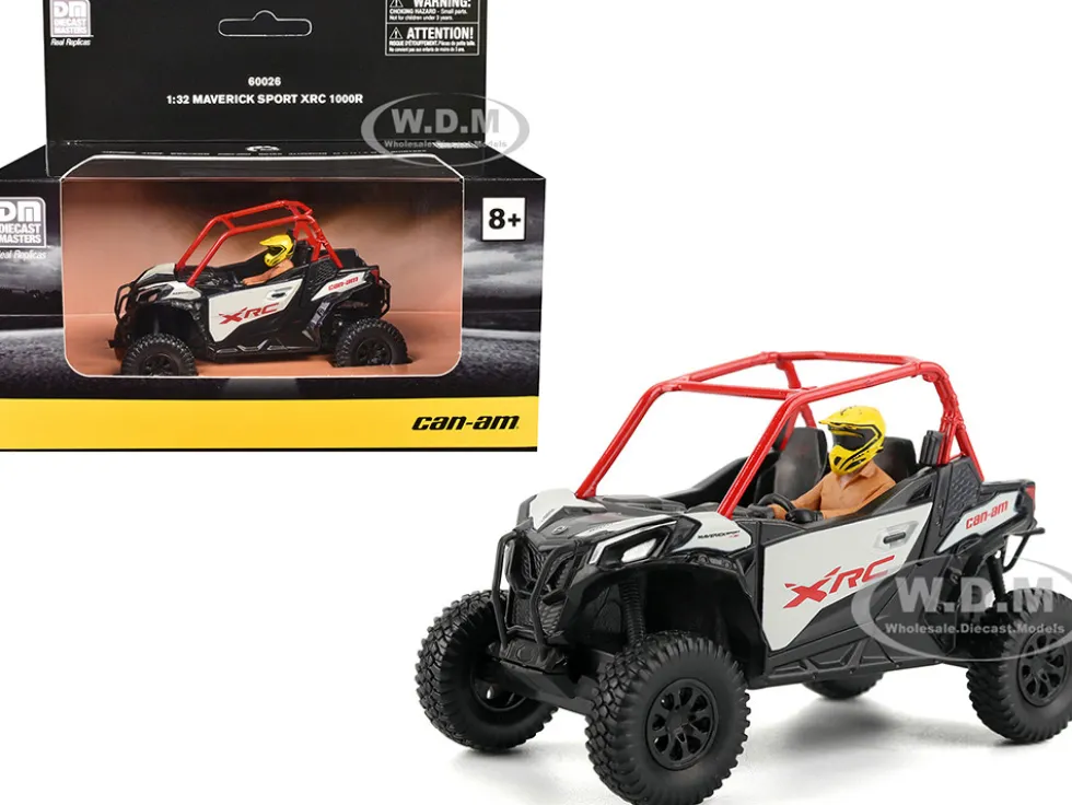 Can-Am Maverick Sport XRC 1000R Red and Gray with Driver Figure 1/32 Diecast Model by BRP Models