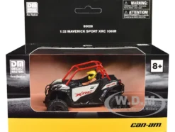 Can-Am Maverick Sport XRC 1000R Red and Gray with Driver Figure 1/32 Diecast Model by BRP Models