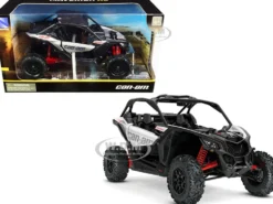 CAN-AM Maverick X3 ATV Hyper Silver Red 1/18 Diecast Model New Ray 58193 A