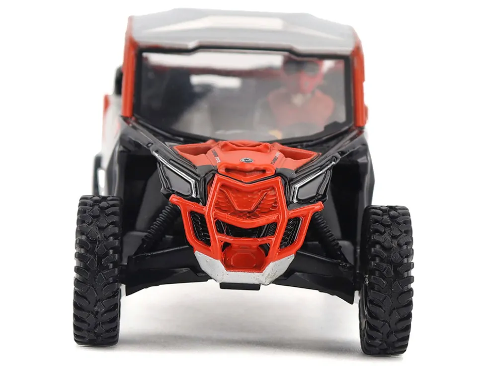 Can-Am Maverick X3 X RS Turbo RR Chalk Gray and Magma Red with Driver Figure 1/32 Diecast Model by BRP Models