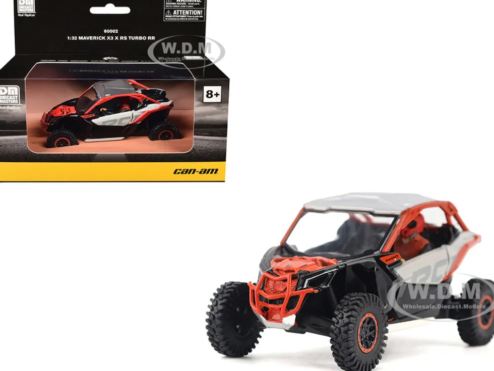 Can-Am Maverick X3 X RS Turbo RR Chalk Gray and Magma Red with Driver Figure 1/32 Diecast Model by BRP Models