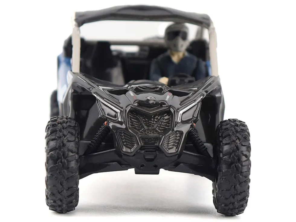 Can-Am Maverick X3 X RS Turbo RR Intense Blue and Chalk Gray with Driver Figure 1/32 Diecast Model by BRP Models