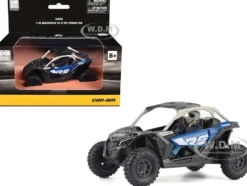 Can-Am Maverick X3 X RS Turbo RR Intense Blue and Chalk Gray with Driver Figure 1/32 Diecast Model by BRP Models