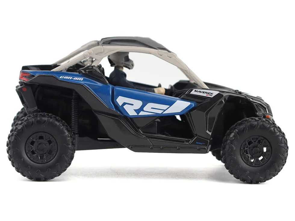 Can-Am Maverick X3 X RS Turbo RR Intense Blue and Chalk Gray with Driver Figure 1/32 Diecast Model by BRP Models