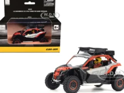Can-Am Maverick X3 X RS Turbo RR Sand Version Chalk Gray and Magma Red with Driver Figure 1/32 Diecast Model by BRP Models
