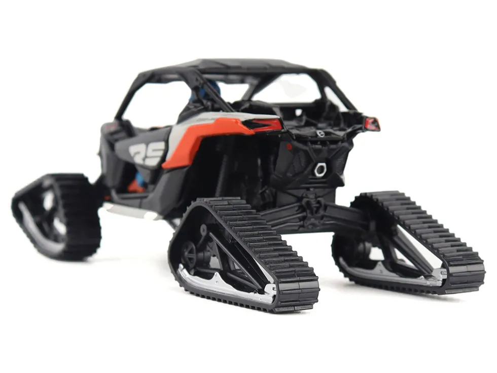Can-Am Maverick X3 X RS Turbo RR Winter Version Chalk Gray and Magma Red with Driver Figure 1/32 Diecast Model by BRP Models