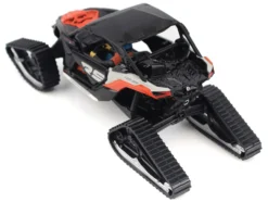 Can-Am Maverick X3 X RS Turbo RR Winter Version Chalk Gray and Magma Red with Driver Figure 1/32 Diecast Model by BRP Models