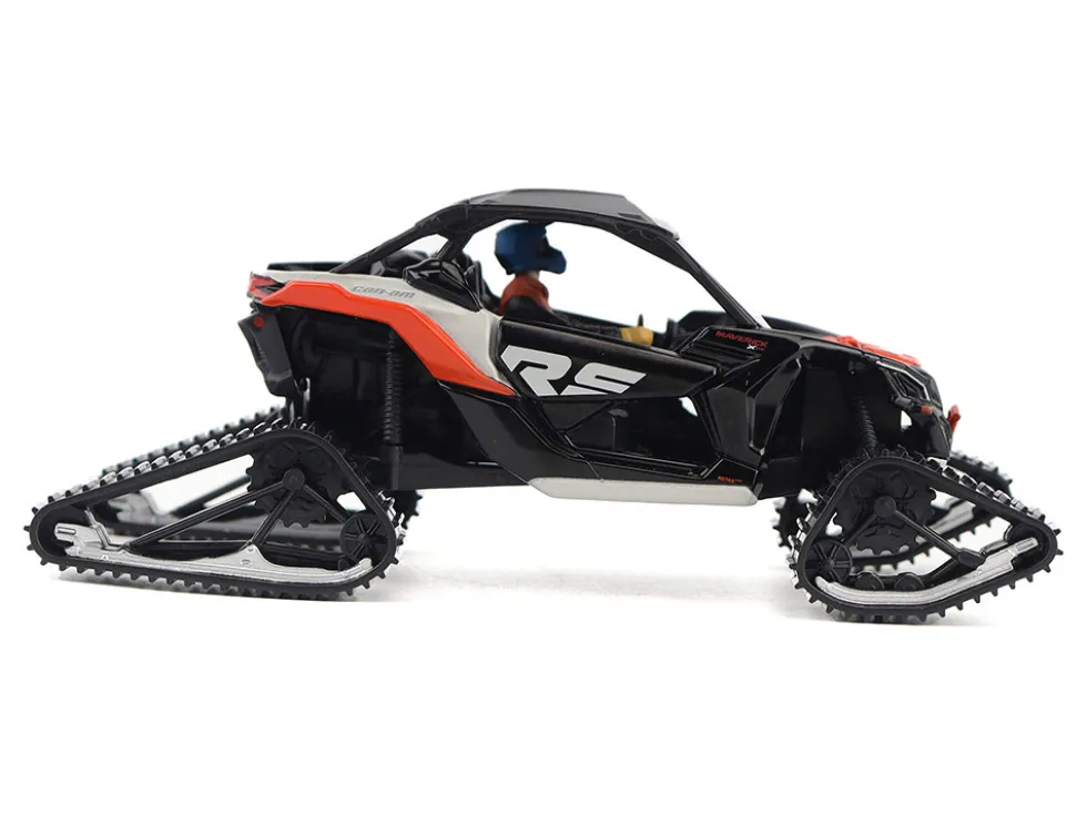 Can-Am Maverick X3 X RS Turbo RR Winter Version Chalk Gray and Magma Red with Driver Figure 1/32 Diecast Model by BRP Models