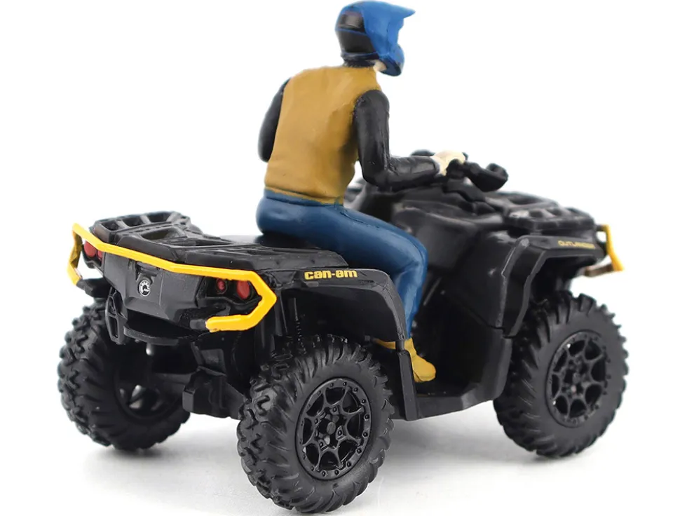 Can-Am Outlander XT-P 1000R ATV Iron Gray and Neo Yellow with Driver Figure 1/32 Diecast Model by BRP Models