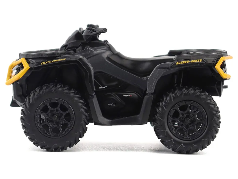 Can-Am Outlander XT-P 1000R ATV Iron Gray and Neo Yellow with Driver Figure 1/32 Diecast Model by BRP Models