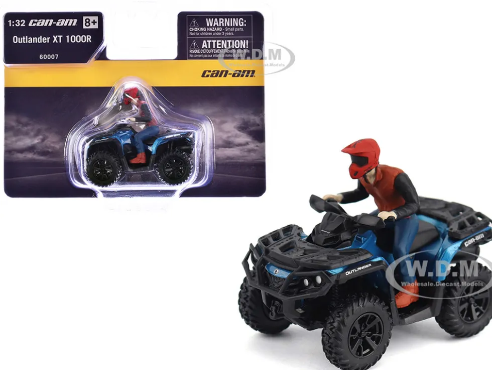 Can-Am Outlander XT 1000R ATV Oxford Blue Metallic with Driver Figure 1/32 Diecast Model by BRP Models