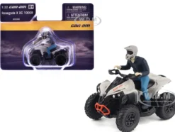Can-Am Renegade X XC 1000R ATV Chalk Gray with Driver Figure 1/32 Diecast Model by BRP Models