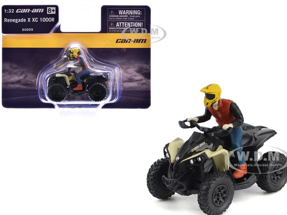 Can-Am Renegade X XC 1000R ATV Desert Tan with Driver Figure 1/32 Diecast Model by BRP Models