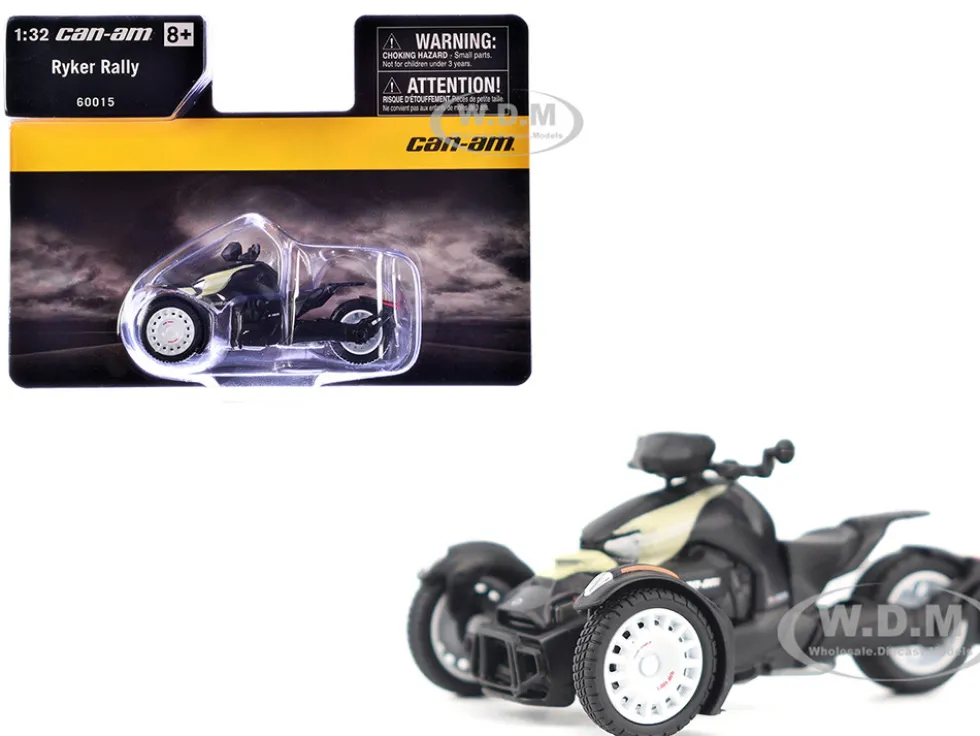 Can-Am Ryker Rally 3-Wheel Motorcycle Sand Storm and Black 1/32 Diecast Model by BRP Models