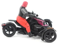 Can-Am Ryker 3-Wheel Motorcycle Pink Punk and Black with Driver Figure 1/32 Diecast Model by BRP Models