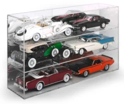 6 Car Acrylic Display Show Case 1/18 Scale Models Auto World AWDC015