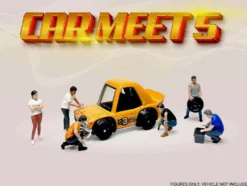 Car Meet 5 6 piece Diecast Figure Set Limited Edition for 1/64 Scale Models by American Diorama