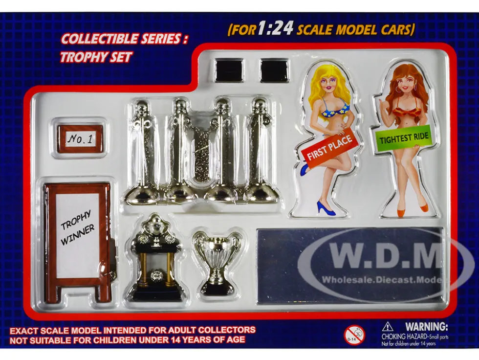 Car Show Trophy Set For 1/24 Scale Model Cars Kinsfun SB1002