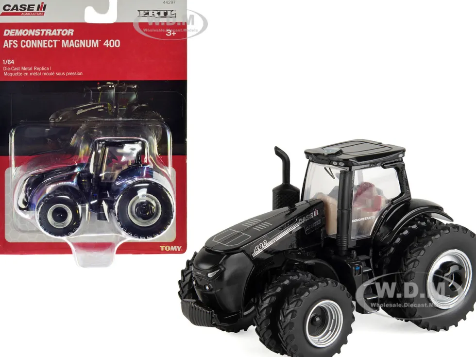 Case IH AFS Connect Magnum 400 Demonstrator Tractor Black Dual Wheels Case IH Agriculture 1/64 Diecast Model ERTL TOMY 44297