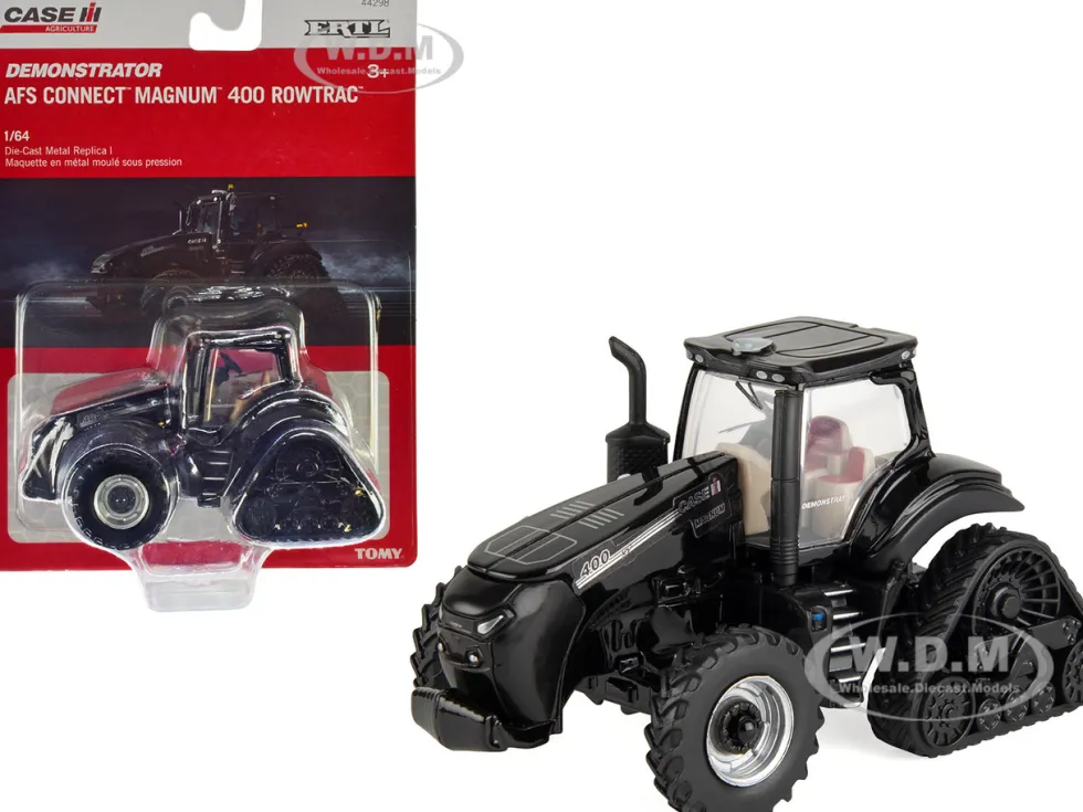 Case IH AFS Connect Magnum 400 RowTrac Demonstrator Half-Tracked Tractor Black Case IH Agriculture 1/64 Diecast Model ERTL TOMY 44298